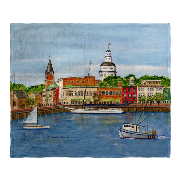 Annapolis City Dock Silk-Touch Throw