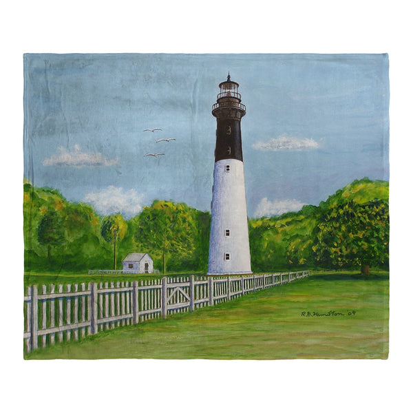 Huntington Island Lighthouse, SC Silk-Touch Throw