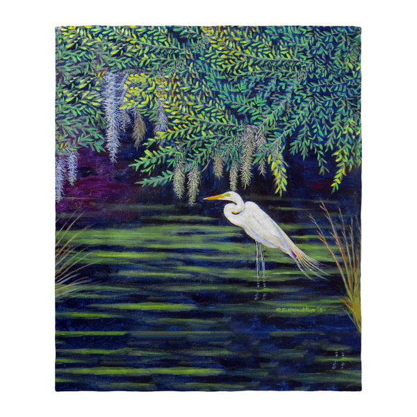 Egret Lagoon Silk-Touch Throw