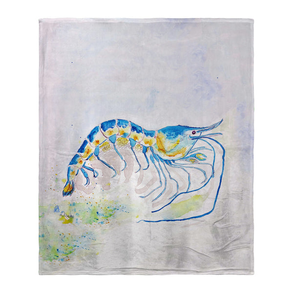 Blue Shrimp Silk-Touch Throw