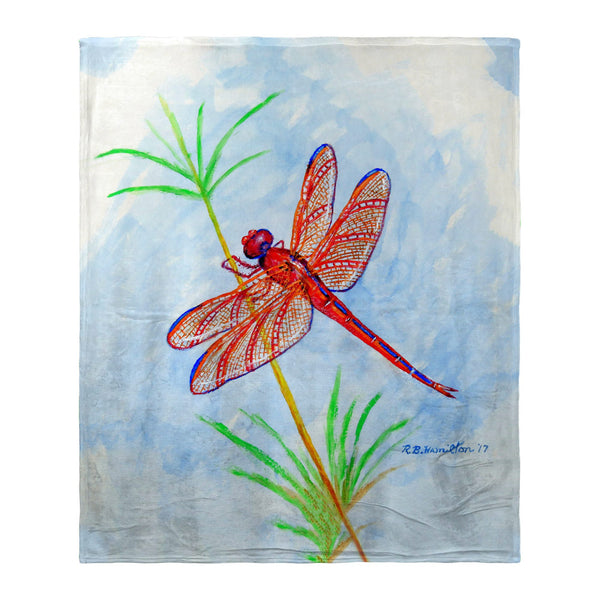 Red Dragonfly Silk-Touch Throw