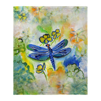 Dragonfly's Garden Silk-Touch Throw