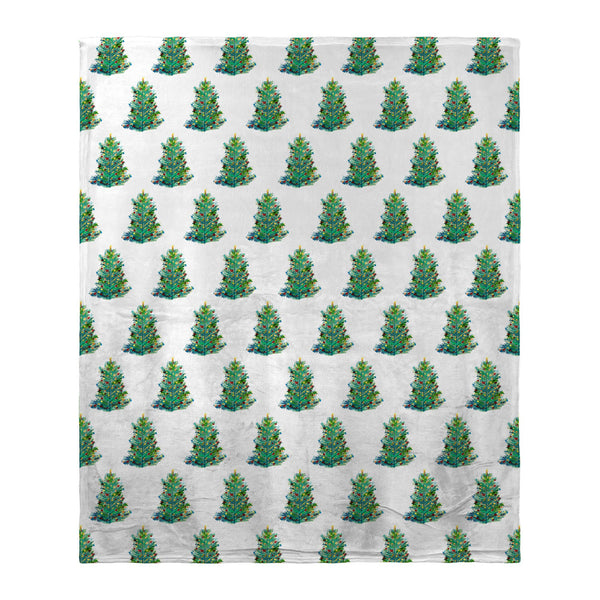 Christmas Tree Tiled Silk-Touch Throw