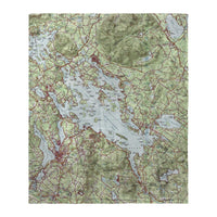 Lake Winnipesaukee, NH Nautical Map Silk-Touch Throw