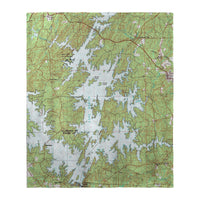 Lake Martin, AL Nautical Map Silk-Touch Throw