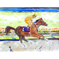 Racing Horse Gold Beach Towel
