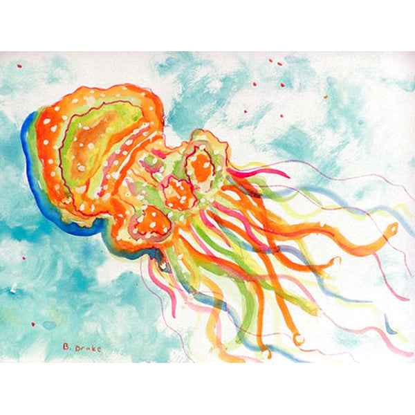 Orange Octopus Beach Towel