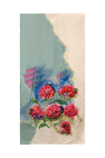 Red Geraniums Beach Towel