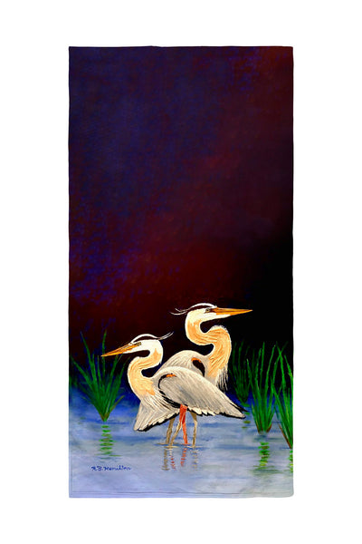 Two Blue Herons Beach Towel