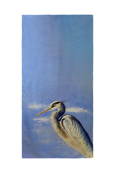 Blue Heron Portrait Beach Towel