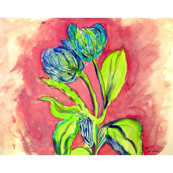 Tulips in Peach Beach Towel