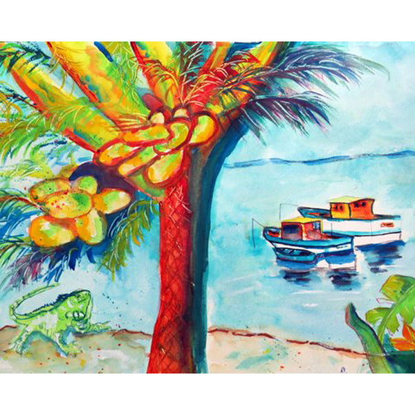 Cocoa Nuts & Boats Beach Towel