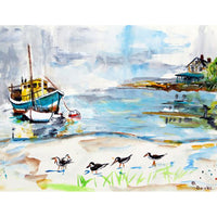 Boat & Sandpipers Beach Towel