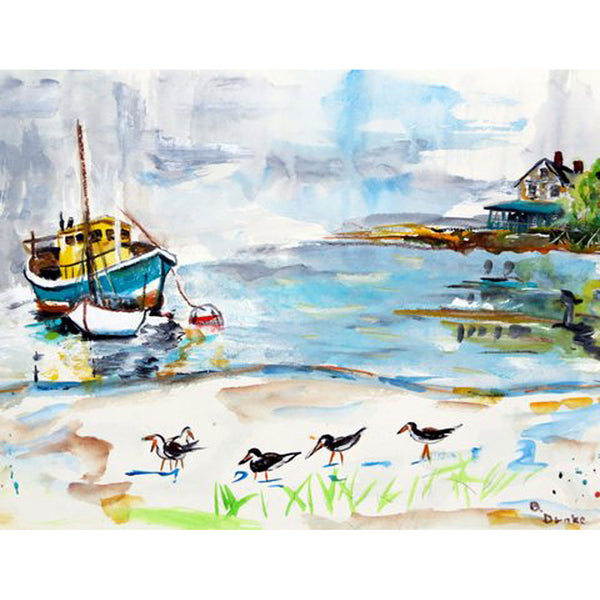 Boat & Sandpipers Beach Towel