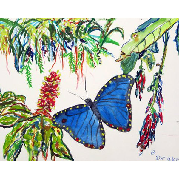 Morpho and Flowers Beach Towel