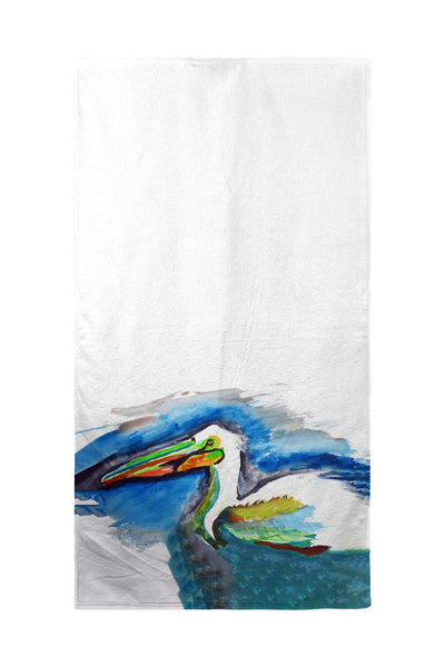 White Pelican Head Beach Towel