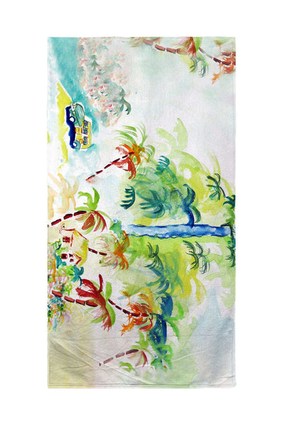 Colorful Palms  Beach Towel