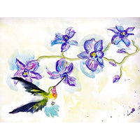 Hummingbird and Clematis Beach Towel