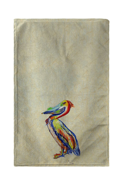 Sylvester Pelican on Beige Beach Towel