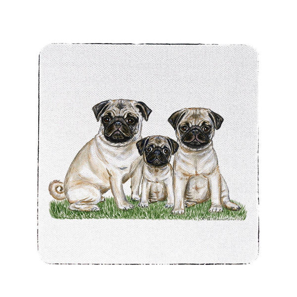 Pugs Dogs Coaster Set of 4