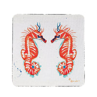 Coral Sea Horses Coaster Set of 4