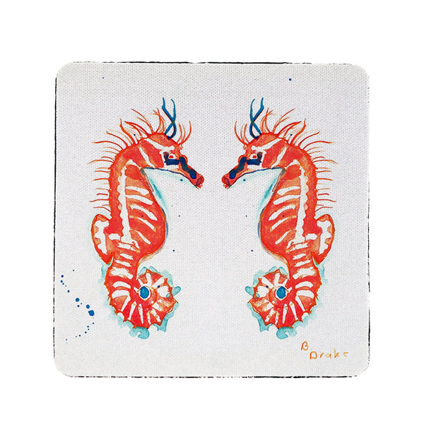 Coral Sea Horses Coaster Set of 4