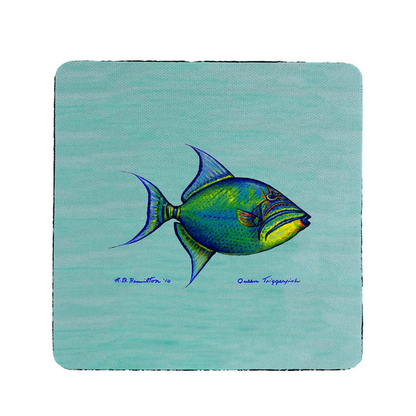 Trigger Fish on Aqua Coaster Set of 4