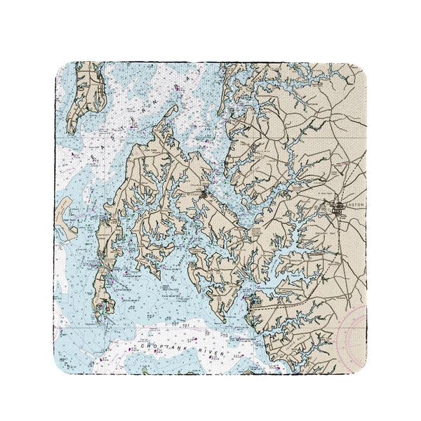 Easton, MD Nautical Map  Coaster Set of 4