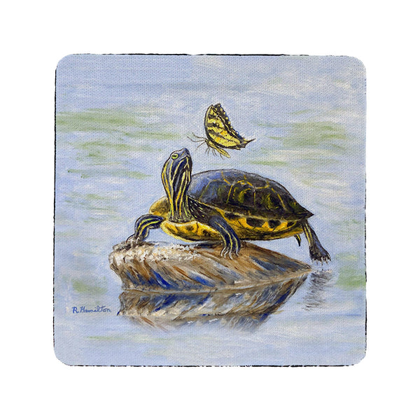 Turtle and Tiger Swallowtail Coaster Set of 4