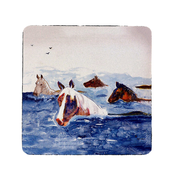 Chincoteague Ponies Indoor/Outdoor Pillow Coaster Set of 4