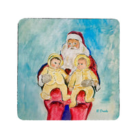 Santa and Twins Coaster Set of 4