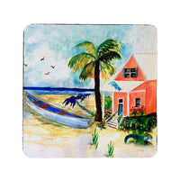 Canoe and House Coaster Set of 4