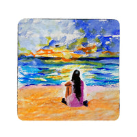 Girl & Sunset Coaster Set of 4