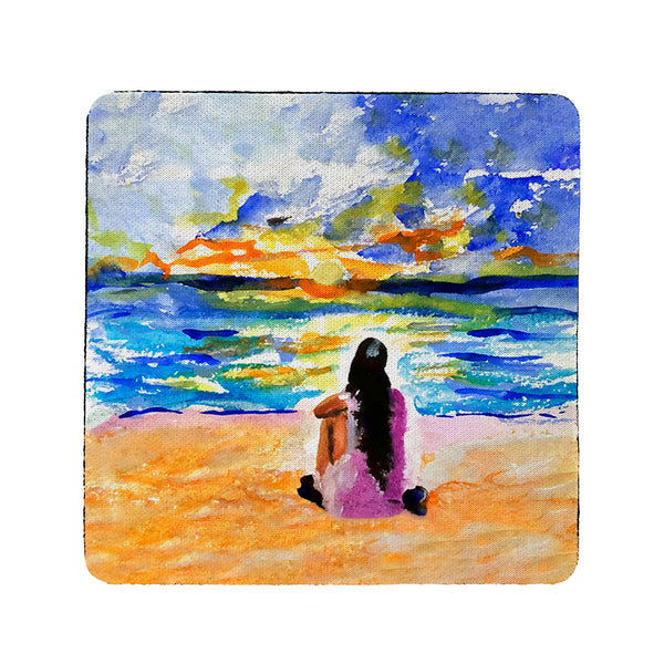 Girl & Sunset Coaster Set of 4