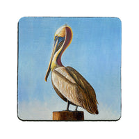 Pelican on Post Coaster Set of 4