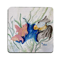 Two Fantail Fish Coaster Set of 4
