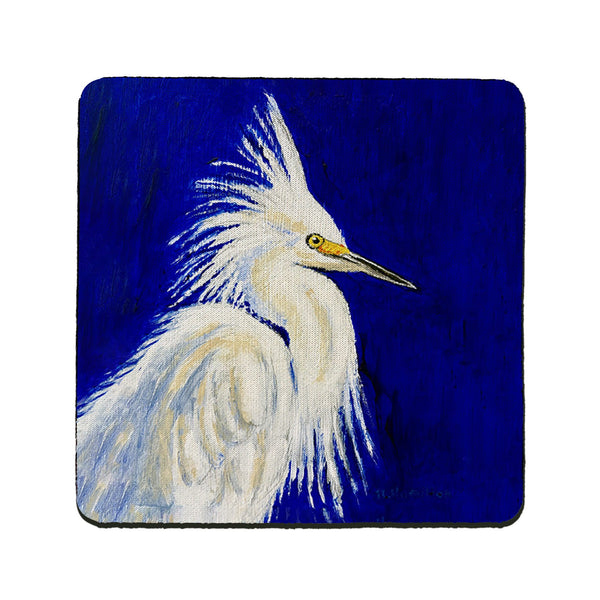 Egret Bad Hair Day Coaster Set of 4