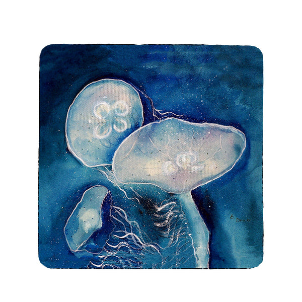 Blue Jellyfish Coaster Set of 4