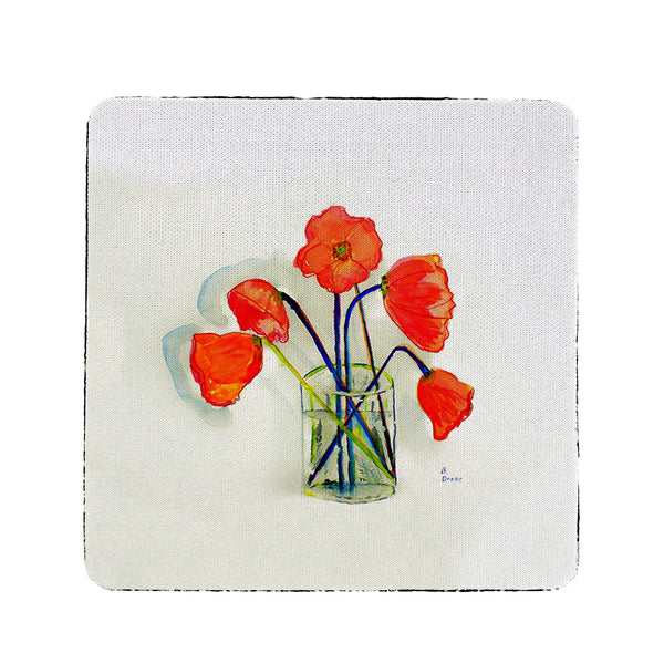 Poppies in Vase Coaster Set of 4