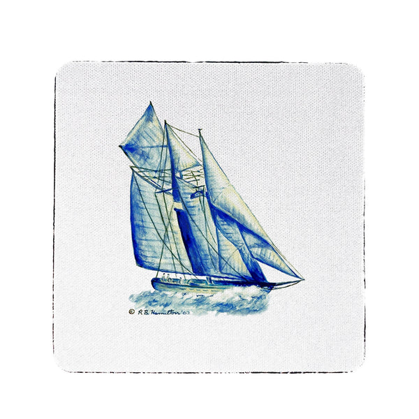 Blue Sailboat Coaster Set of 4