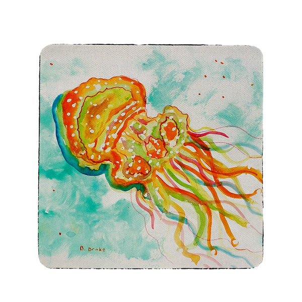 Orange Jellyfish Coaster Set of 4
