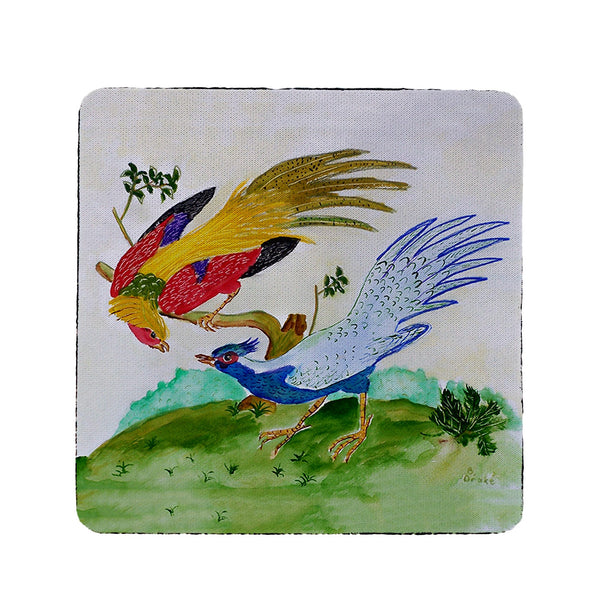Antique Birds Red Coaster Set of 4