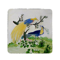 Antique Birds Blue Coaster Set of 4