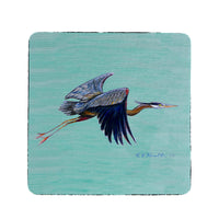 Flying Blue Heron - Teal Coaster Set of 4
