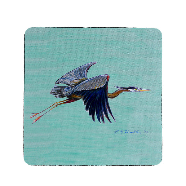 Flying Blue Heron - Teal Coaster Set of 4
