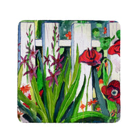 Fence and Flowers Coaster Set of 4