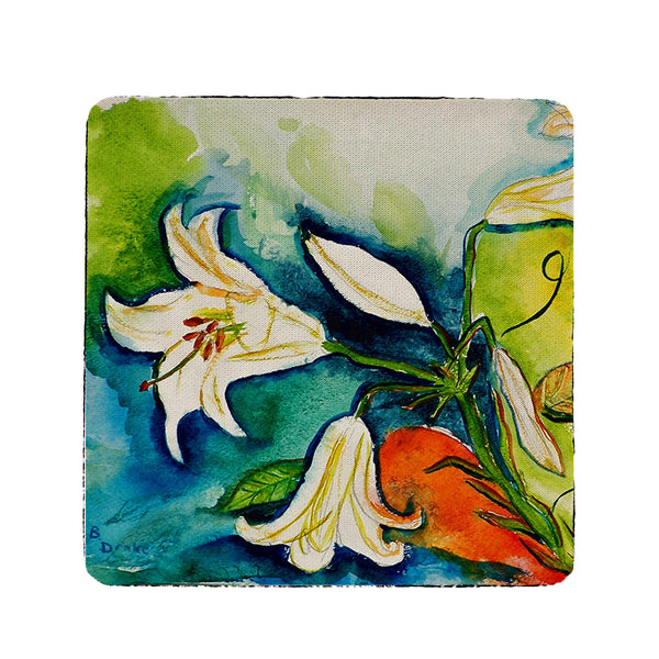 White Lily  Coaster Set of 4