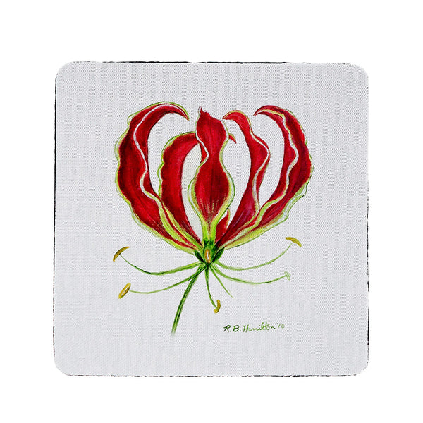 Red Lily Coaster Set of 4