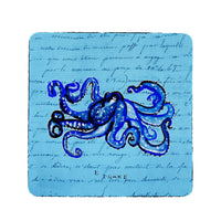 Blue Script Octopus Coaster Set of 4