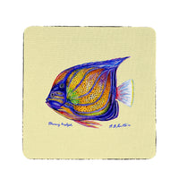 Blue Ring Angelfish - Yellow Coaster Set of 4